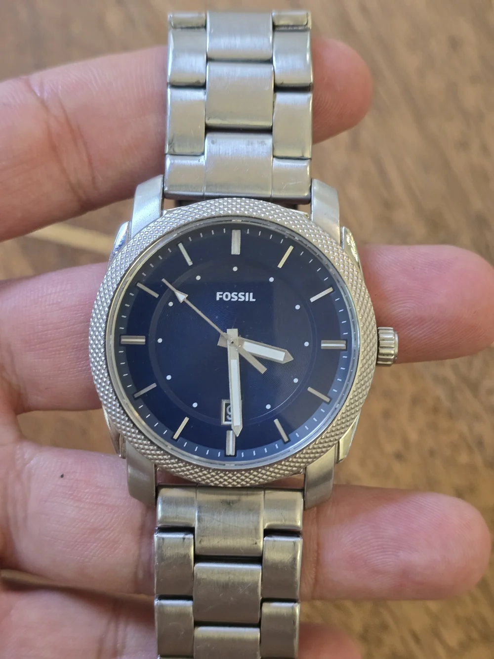 Fossil Men's Stainless Steel Blue Dial Watch